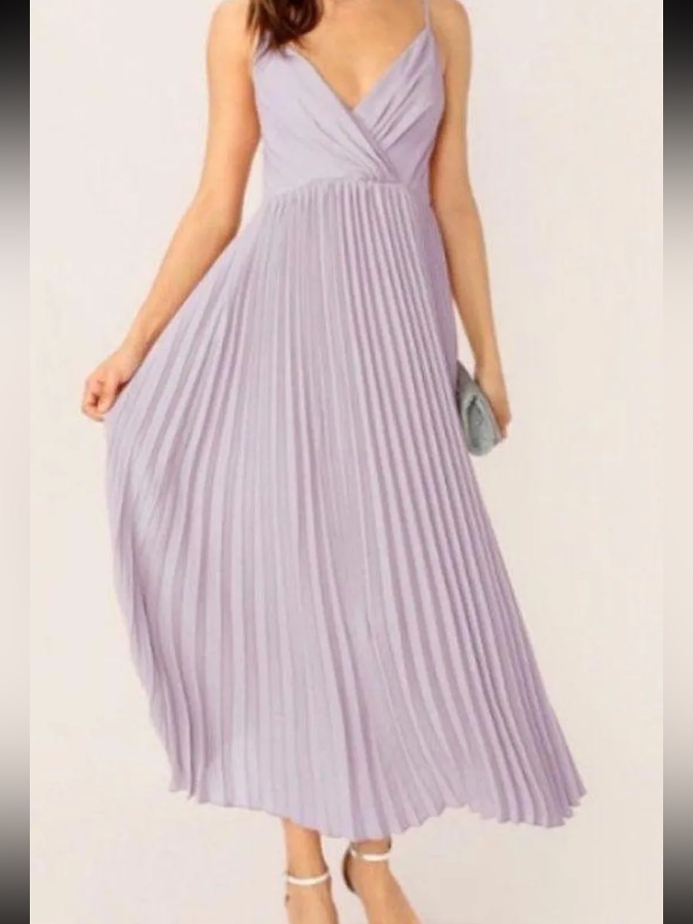 Lulu's Lavender Pleated Midi Dress size L